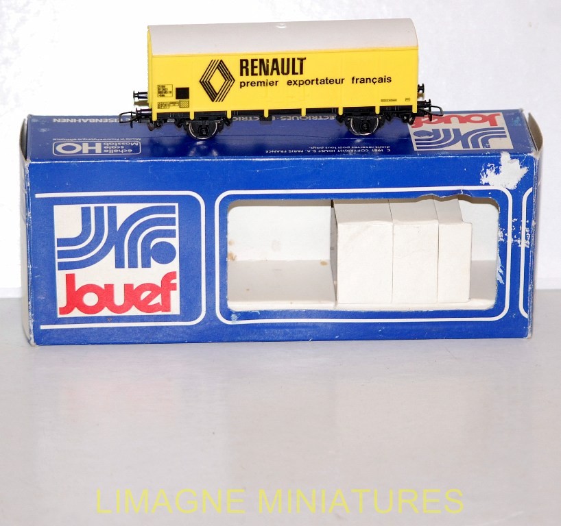 Wagons Couverts Renault Jouef HO - Vintage - Jaune - Réf. 627100 - Occasion - 2 Disponibles